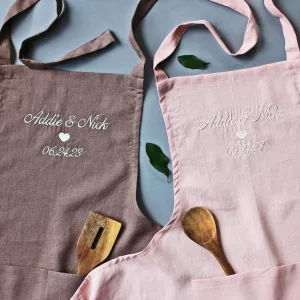 Personalized Embroidered Linen Apron image 4