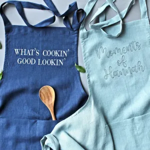 Personalized Embroidered Linen Apron image 5