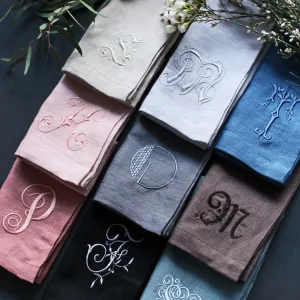 Personalized Embroidered Linen Napkins – Monogrammed Table Napkins image 1